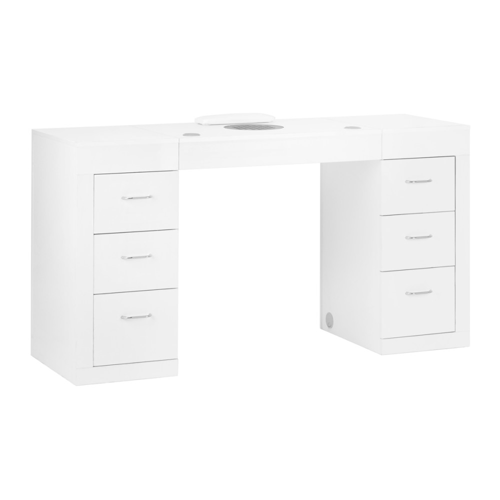 Cosmetische tafel 324 met cassette stofafzuiger wit — vooraanzicht