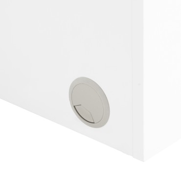 Bureau cosmétique 324 avec aspirateur à cassette blanc — gros plan surface