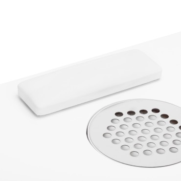 Bureau cosmétique 324 avec aspirateur à cassette blanc — gros plan surface