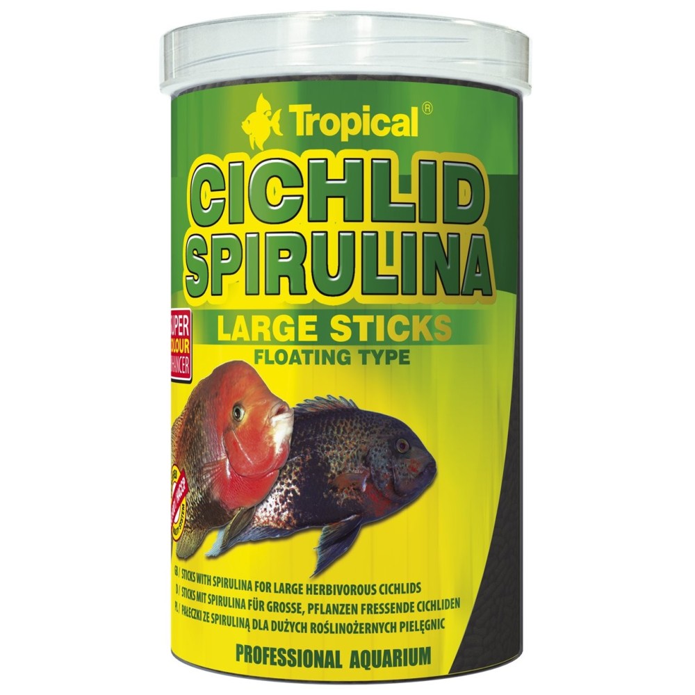 Tropische cichlid spirulina grote sticks 250 ml / 75g