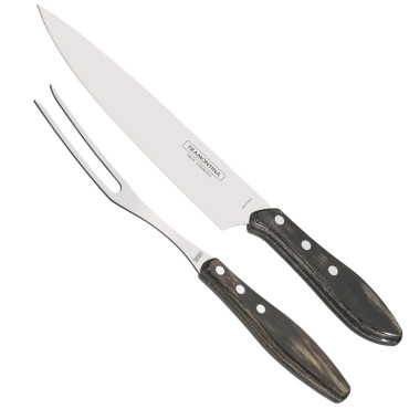 Um conjunto de talheres para bife churrasco conjunto de 2 el.