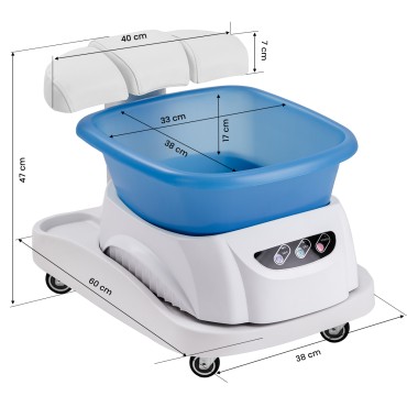 Bacia de duche Azzurro com massajador e carrinho branco