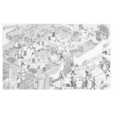 Papier sulfurisé pour snacks frites imprimé CUISINE 500 pièces 258x425 mm - Hendi 678206