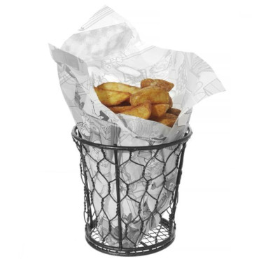 Papel de pergaminho para lanche batatas fritas impressas cozinha 500 pcs. 258x425 mm - Hendi 678206
