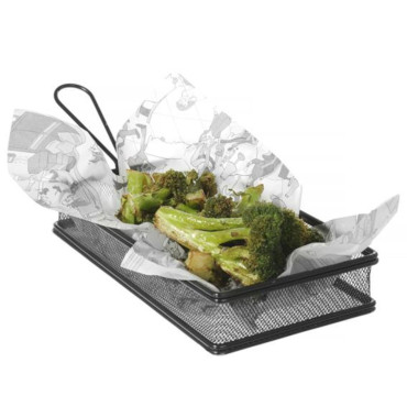 Pergamenový papier pre snack hranolky vytlačené kuchyne 500 ks. 258x425 mm - Hendi 678206