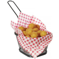 Parchment paper for snack French fries print grille 500 pcs. 306x305 mm - Hendi 678176