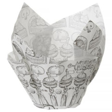 Kurv veske mold for frites pergament snack med print 150 stykker - Hendi 678190