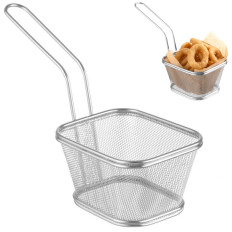 Indkøbskurv til stegte miniature snacks med håndtag 130x115x80 mm - Hendi 425688