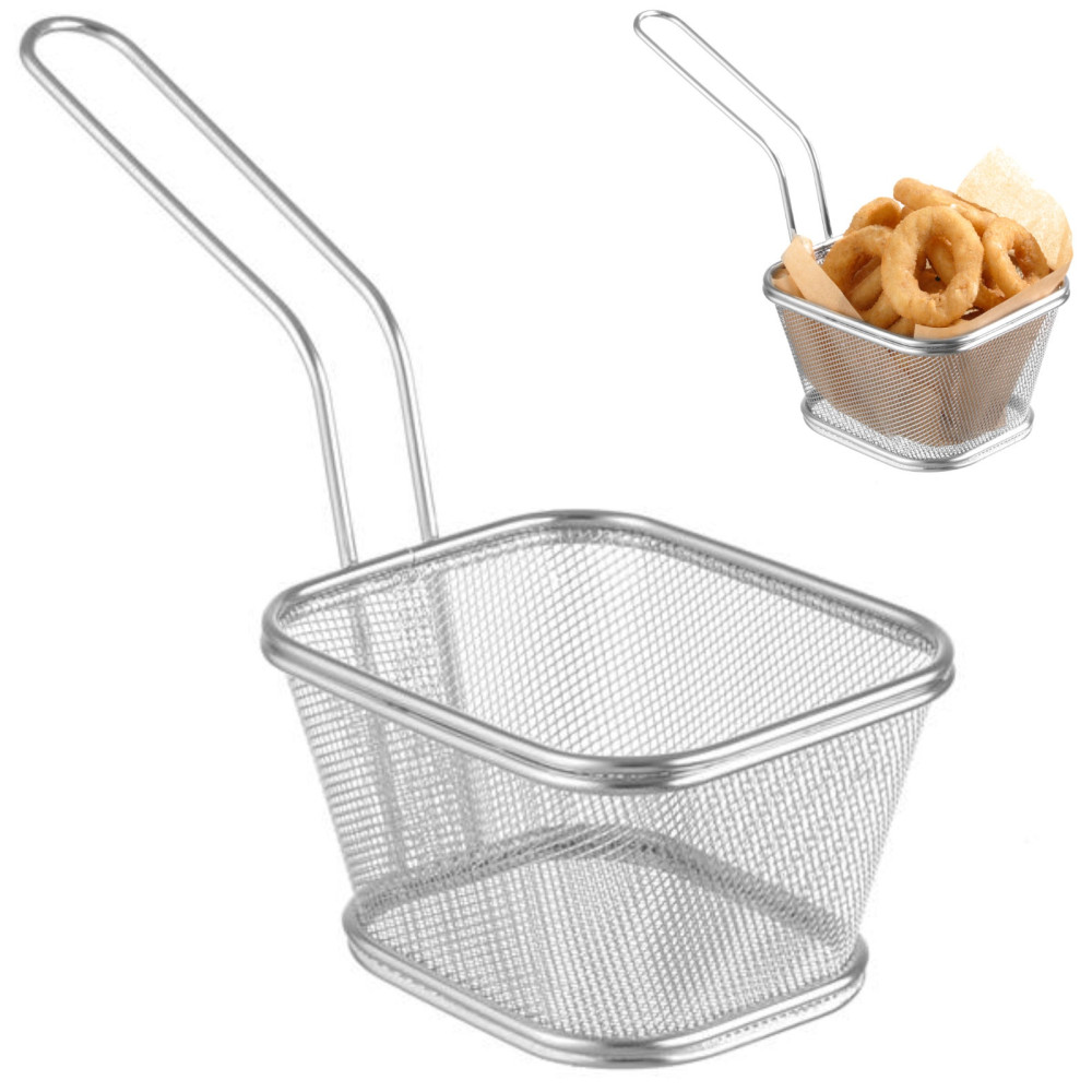 Warenkorb für gebratene Miniatur-Snacks mit Griff 130x115x80 mm - Hendi 425688 Warenkorb für gebratene Miniatur-Snacks mit Griff 130x115x80 mm - Hendi 425688