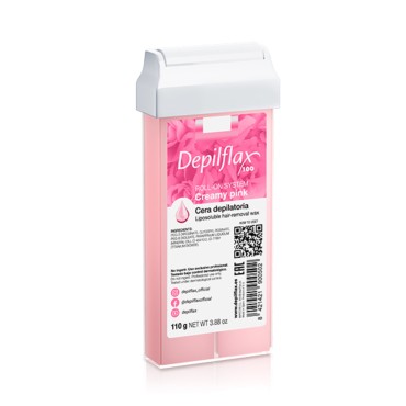 Depilflax 100 Enthaarungswachs Rolle Cremig Rosa 110 g — Vorderansicht