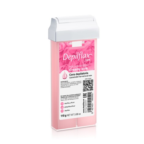 Depilflax 100 ontharingswax roll Creamy pink 110 g — vooraanzicht