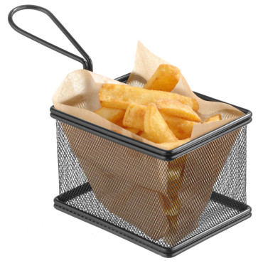 Warenkorb für gebratene Miniatur-Snacks mit 125x100x85 mm Griff - Hendi 425626 Warenkorb für gebratene Miniatur-Snacks mit 125x100x85 mm Griff - Hendi 425626