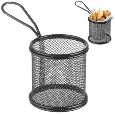 Carrinho para servir lanches fritos batatas fritas com uma alça redonda 90x90x90 mm - Hendi 425633
