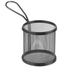 Cart palvelevat paistettua välipaloja ranskalaisia perunoita pyöreällä kahvalla 90x90x90 mm - Hendi 425633