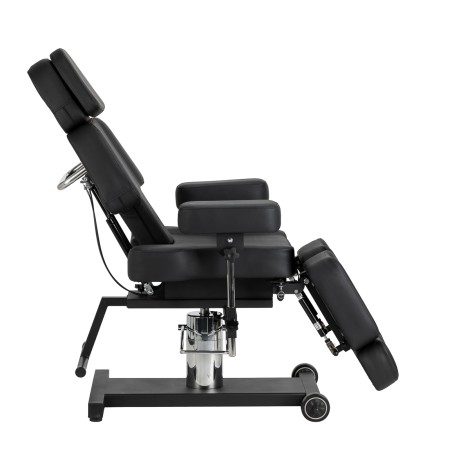 Fauteuil de tatouage Pro Ink 605 réglage fluide noir — vue latérale