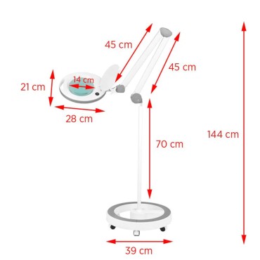 Elegante 6014 Lámpara lupa LED 5D con 60 LEDs y trípode