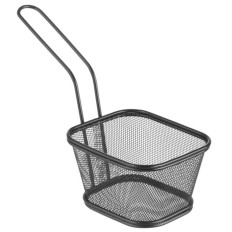 Carrito para servir bocadillos fritos Fries francesas con mango negro 130x115x80 mm - Hendi 425695