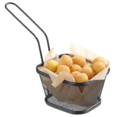 Carrello per servire snack fritto Patatine fritte con maniglia nera 130x115x80 mm - Hendi 425695