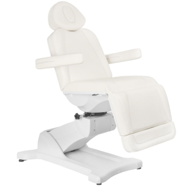 Poltrona cosmetica elettrica Azzurro 869a con 4 motori e rotazione 180° — vista laterale