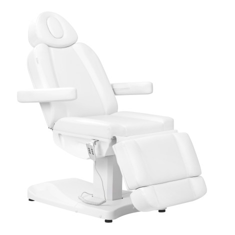 Silla cosmética eléctrica Azzurro 803D 3 motores blanca — vista lateral