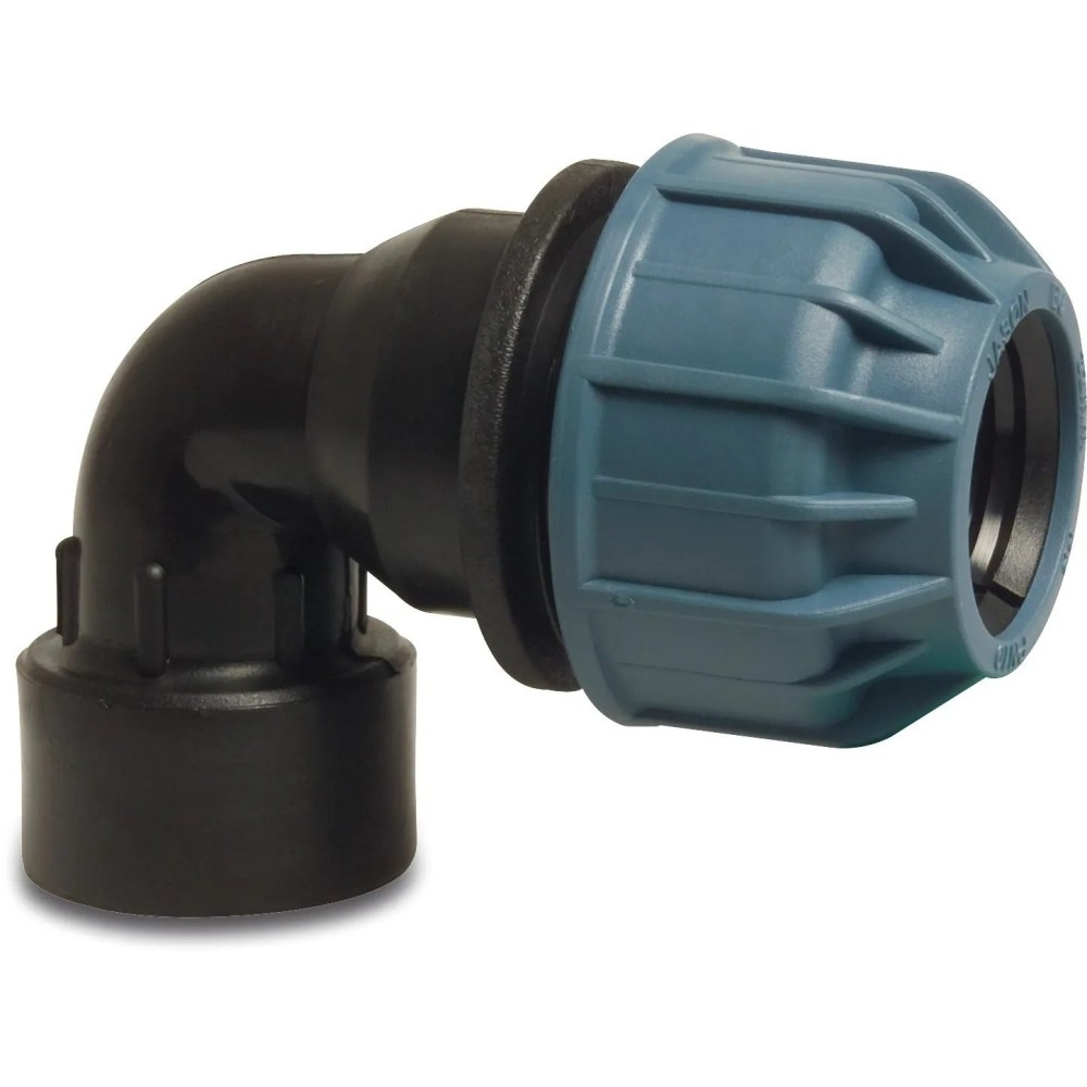 JASON KNEE 90 ° trumpalaikė PP 25 mm x 1 "Clamp x GW