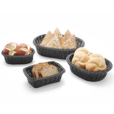 Basket for bread oval polypropylene black 250x190x65 mm - Hendi 426623 Basket for bread oval polypropylene black 250x190x65 mm - Hendi 426623