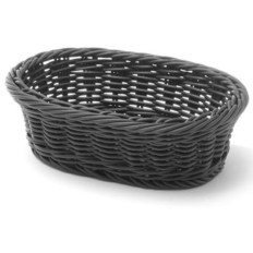 Cesta para pan oval polipropileno negro 190x120x60 mm - Hendi 426777