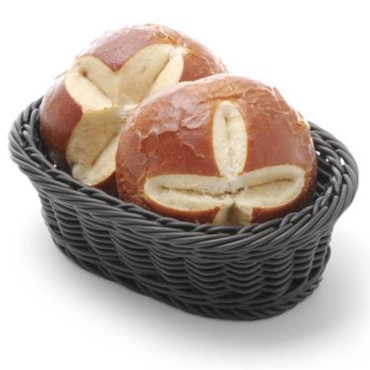 Cesta para pão oval polipropileno preto 190x120x60 mm - Hendi 426777 Cesta para pão oval polipropileno preto 190x120x60 mm - Hendi 426777