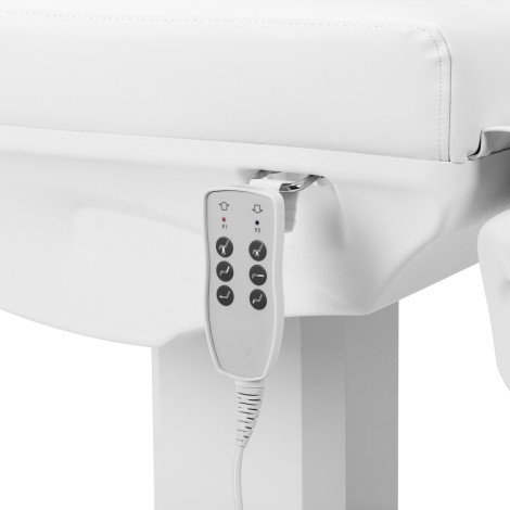 Elektrische cosmetische stoel Azzurro 803D 3 motoren wit — detail bedieningselementen