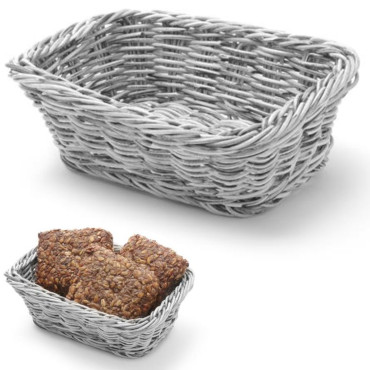 Cesta retangular polipropileno cinza 190x130x60 mm - Hendi 426784