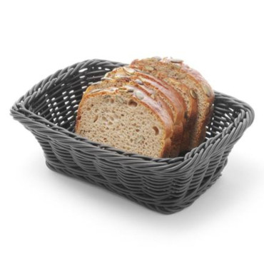 Panier à pain rectangulaire en polypropylène noir 190x130x60 mm - Hendi 426791