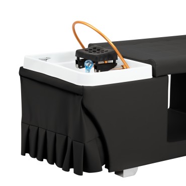 Gabbiano Head Spa Maldives hair washing bed black — side view