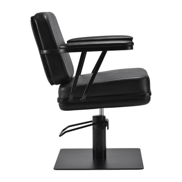 Fauteuil de coiffure Gabbiano Madrid noir — vue latérale