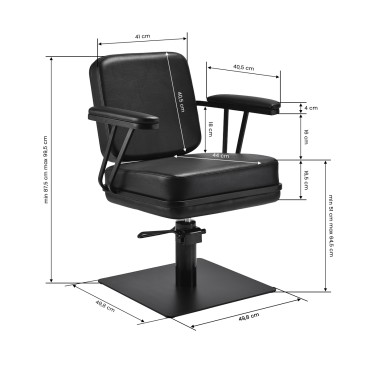 Fauteuil de coiffure Gabbiano Madrid noir