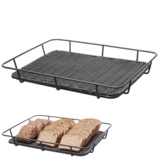 Kori leipälevylle ruostumattomasta teräksestä valmistettu runko musta 400x300x50 mm - Hendi 426555