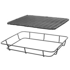 Panier à pain avec cadre en acier inoxydable noir 400x300x50 mm - Hendi 426555