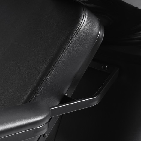 Gabbiano Madrid unité de lavage coiffure noire — gros plan accoudoir