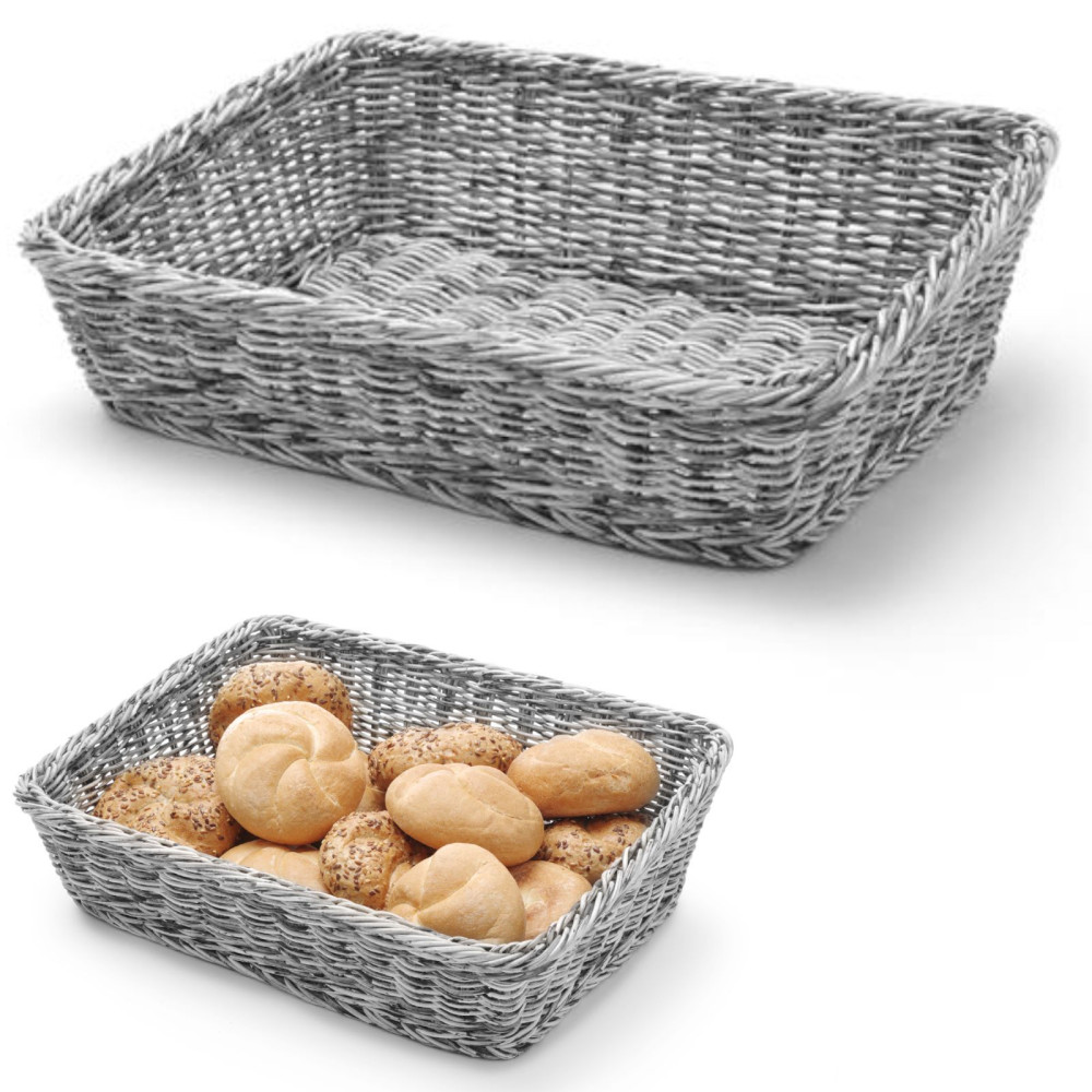 Disposable basket for bread sloping Rectangular gray 400x300x120 mm - Hendi 426661