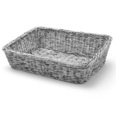Cesta descartável para pão inclinado cinza retangular 400x300x120 mm - Hendi 426661