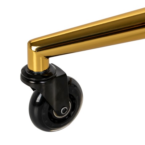 Gabbiano D054G Frisörpall Guld Vit — närbild av hjul