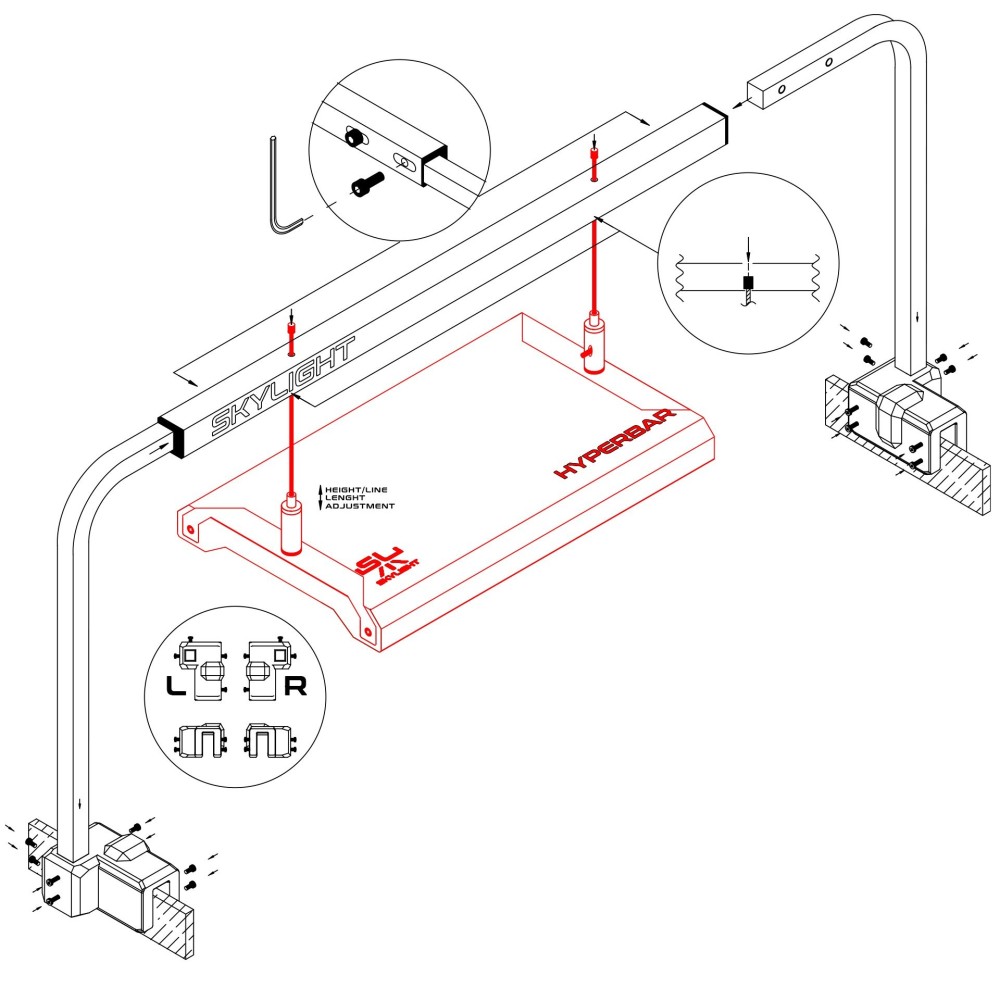 Hiperbar stajati na rubu akvarija 150cm / L.60x2