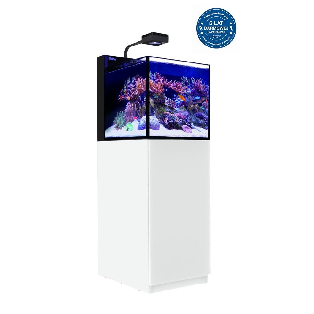 Red Sea Max Nano Peninsula G2 Set of marine aquarium with a white cabinet