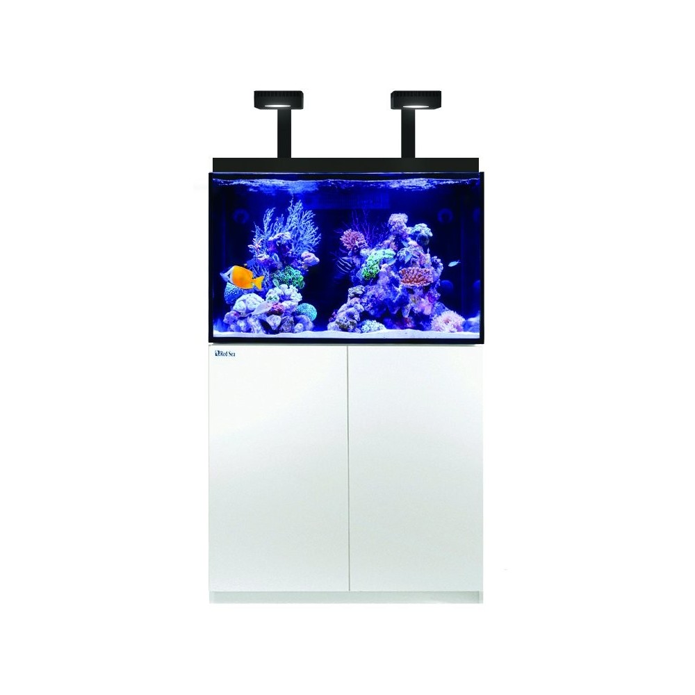 Sea rossa Max E-260 LED Aquarium Set con un armadietto bianco