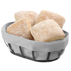 Basket Bread container with gray oval bag - Hendi 427125