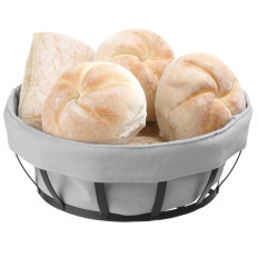 Basket Bread container with a gray round bag - Hendi 427118