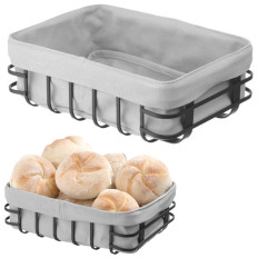 Canasta de recipiente de pan con una bolsa rectangular gris - Hendi 427132