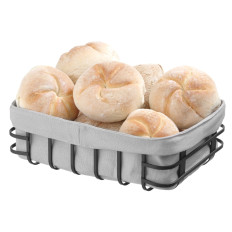 Contenitore del pane del cestino con una borsa rettangolare grigia - Hendi 427132