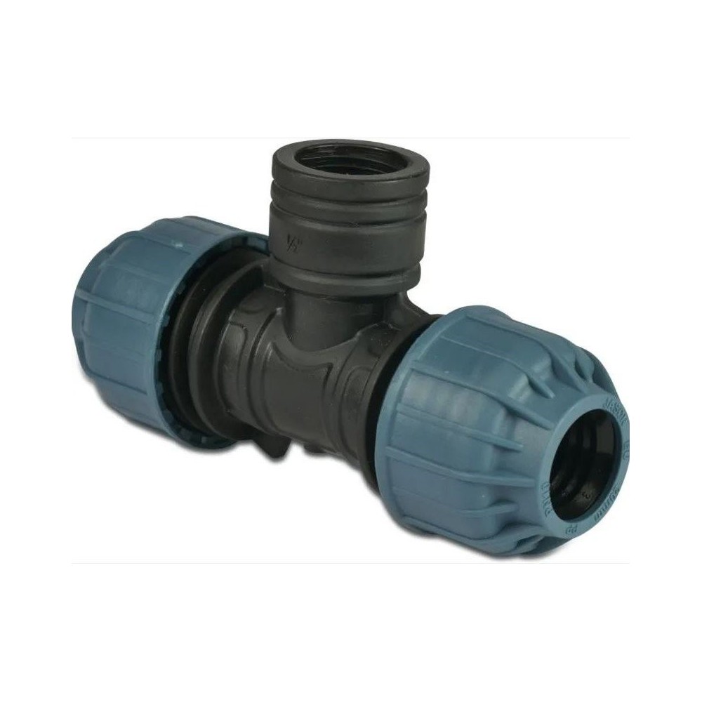 Jason Trojnik 90° przejsciowy PP 25 mm x 1/2" x 25 mm zacisk