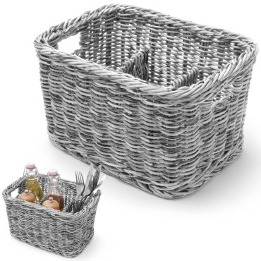 Dispensador de cesta em especiarias de talheres com 4 compartimentos pretos - Hendi 426067