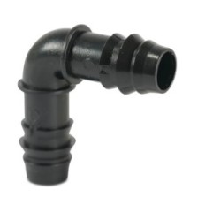 Γόνατο 90 ° POM 32 mm κυματοειδές 4bar μαύρο